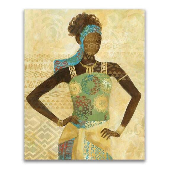 Tablou Canvas - Afro, Figurativ, Modern, Marime: 60 x 75 cm - - Roveli