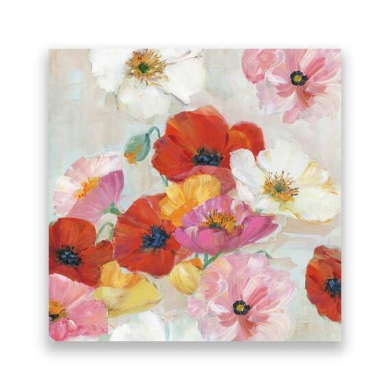 Tablou Canvas - Floral, Flori de maci, Buchet, Multicolor, Pictura - - Roveli