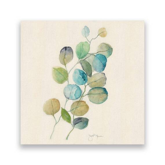 Tablou Canvas - Frunze I, Pictura, Verde, Albastru - - Roveli