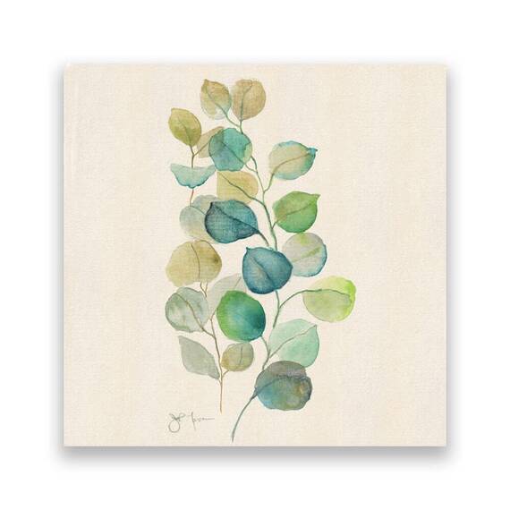Tablou Canvas - Frunze II, Pictura, Verde, Albastru, Marime: 60 x 60 cm - - Roveli