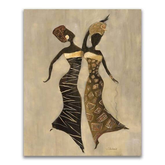 Tablou Canvas - Afro, Figurativ, Modern, Galben, Marime: 60 x 75 cm - - Roveli