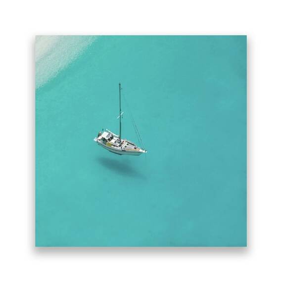 Tablou Canvas - Nautic, Vapor, Mare, Liniste, Turcoaz, Marime: 60 x 60 cm - - Roveli