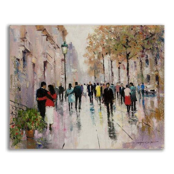 Tablou Canvas - Oras, Oameni, Cuplu, Iubire, Plimbare, Marime: 60 x 75 cm - - Roveli