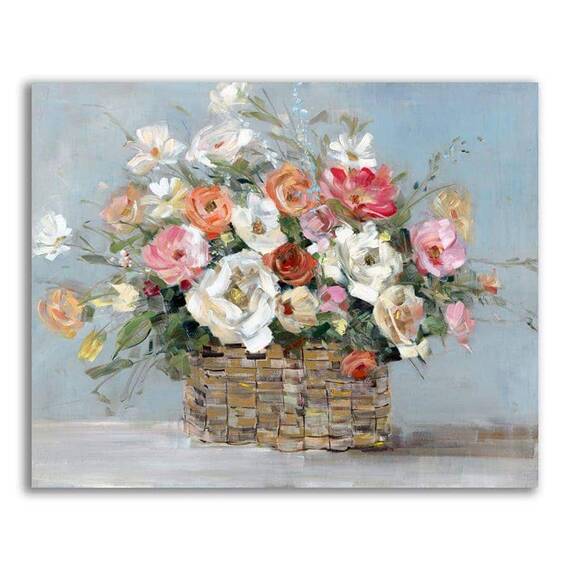 Tablou Canvas - Cos de flori, Floare, Primavara, Color - - Roveli