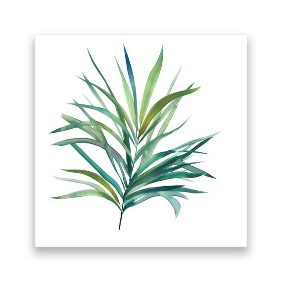 Tablou Canvas - Botanica III, Frunza, Verde, Marime: 60 x 60 cm - - Roveli