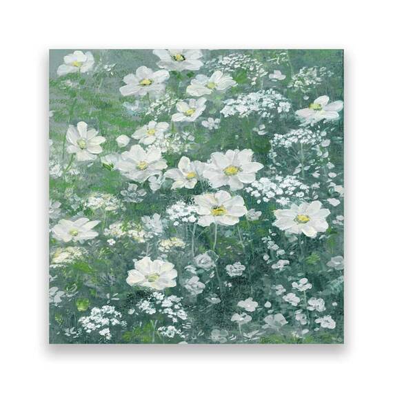 Tablou Canvas - Floral, Flori de camp, Alb - - Roveli