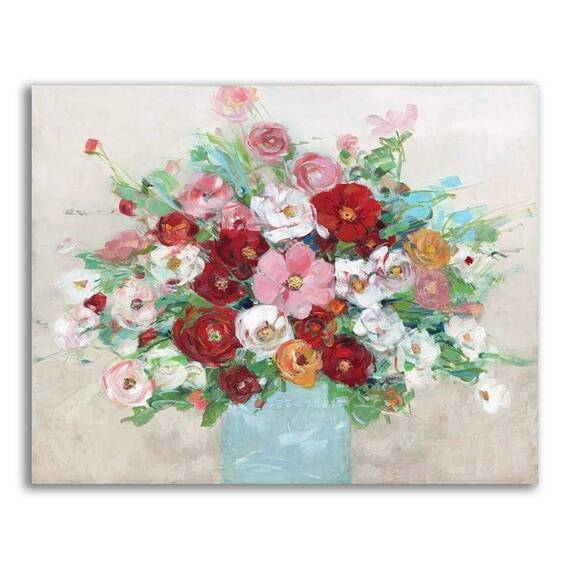 Tablou Canvas - Flori, Floare, Vaza, Primavara, Color - - Roveli