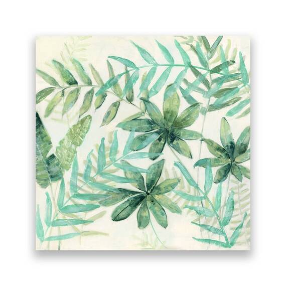 Tablou Canvas - Natura, Botanica, Frunza, Verde, Pictura, Marime: 60 x 60 cm - - Roveli