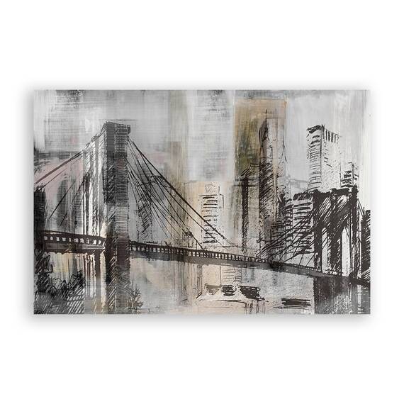 Tablou Canvas - Oras, Cladiri, Pod, Arhitectura, Marime: 80 x 120 cm - - Roveli