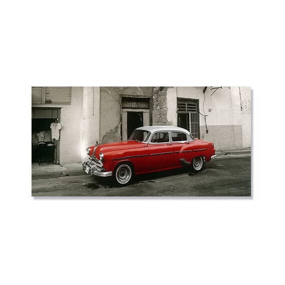 Tablou Canvas - Masina Antica Rosu, Oldtimer, Retro - - Roveli
