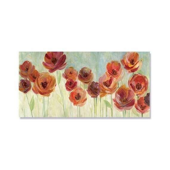 Tablou Canvas - Flori de Maci, Retro, Maro, Marime: 50 x 100 cm - - Roveli
