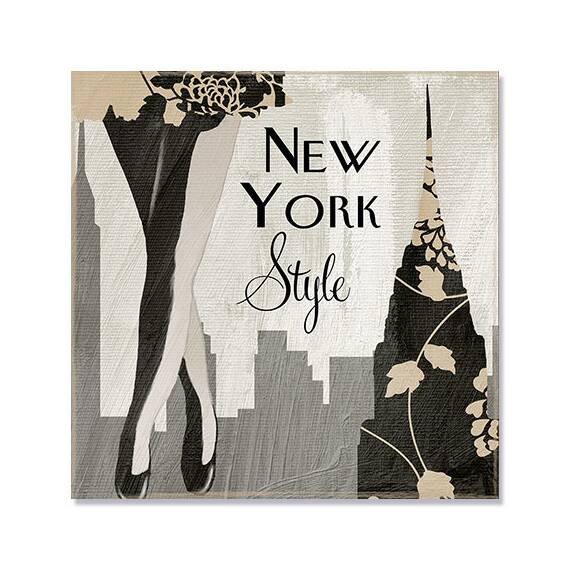 Tablou Canvas - New York Style I, Text, Mesaj, Marime: 60 x 60 cm - - Roveli