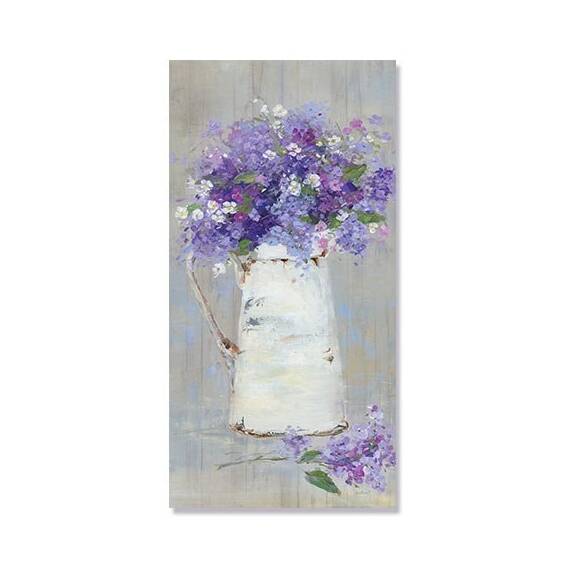 Tablou Canvas - Ulcior cu flori, Vaza, Mov, Marime: 40 x 80 cm - - Roveli