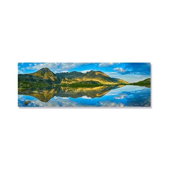 Tablou Canvas - Peisaj, Romania, Muntii Retezat, Apus de soare, Marime: 50 x 150 cm - - Roveli
