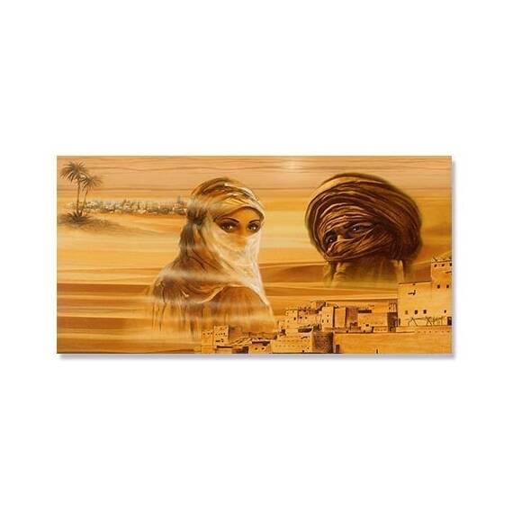Tablou Canvas - Peisaj, Desert, Soare, Arabi, Camila, Marime: 50 x 100 cm - - Roveli