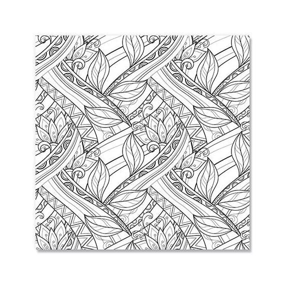 Tablou de colorat - Flori decorative, Alb-negru - - Roveli