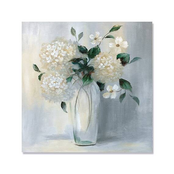 Tablou Canvas - Flori, Hortensie, Vaza, Buchet, Marime: 80 x 80 cm - - Roveli