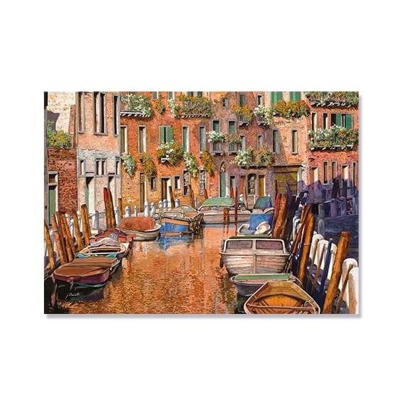 Tablou Canvas - Venetia Curbura Canalului, Punte, Pod, Barci, Gondole, Marime: 60 x 80 cm - - Roveli