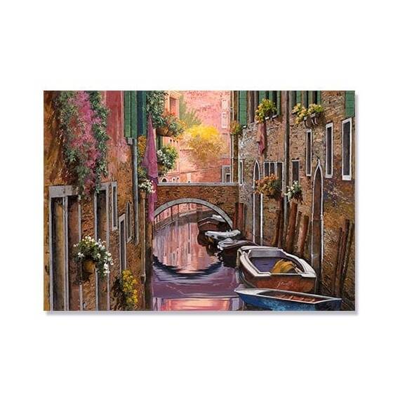 Tablou Canvas - Mimosele din Venetia, Punte, Pod, Barci, Gondole - - Roveli