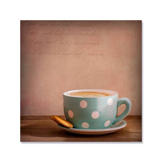 Tablou Canvas - Cafeaua de Dimineata, Ceasca Turcoaz, Buline - - Roveli