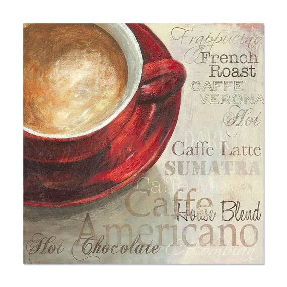 Tablou Canvas - Latte, Ceasca Rosie, Americano - - Roveli
