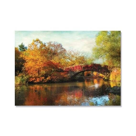 Tablou Canvas - Gapstone Bridge I, Toamna, Natura, Copaci, Marime: 75 x 100 cm - - Roveli