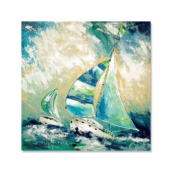 Tablou Canvas - Regatta in Apa Albastra II, Vapor, Mare, Retro - - Roveli