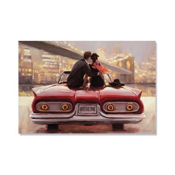 Tablou Canvas - You are The  One, Brooklyn Bridge, Masina Retro, Love - - Roveli
