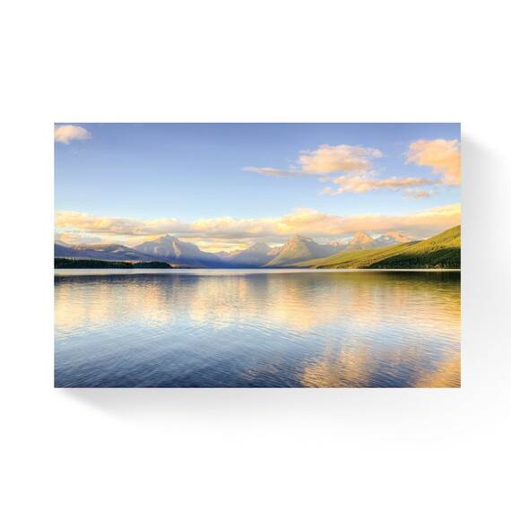 Tablou Canvas - Lac in Baie de Soare, Portocaliu, Rasarit, Marime: 60 x 90 cm - - Roveli