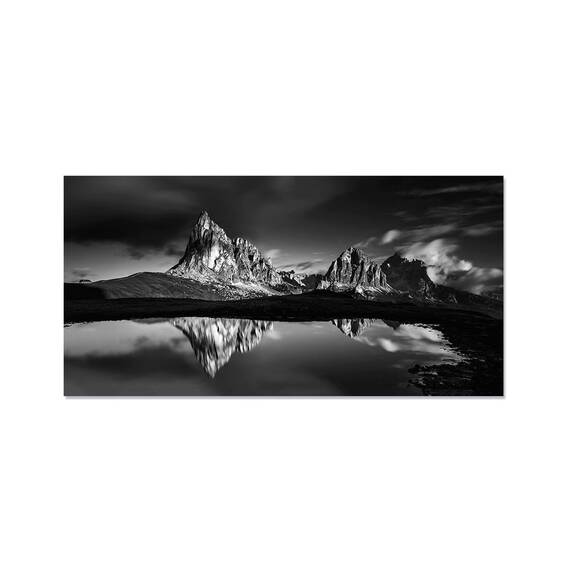 Tablou canvas - Lac si Munte, Marime: 50 x 100 cm - - Roveli