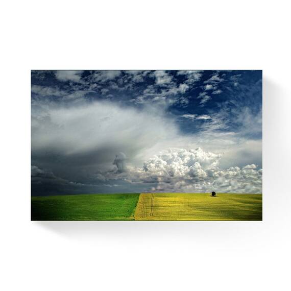Tablou Canvas - Peisaj, Natura, Nori, Camp, Furtuna - - Roveli