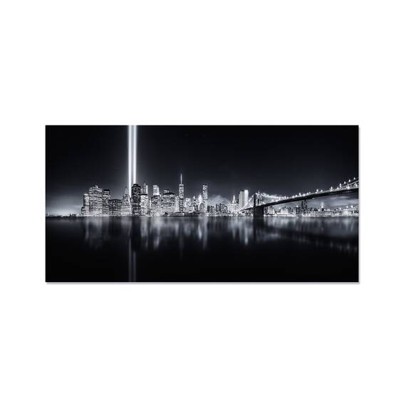 Tablou Canvas -  Zgarie Nori, Cladiri, Alb negru, Marime: 50 x 100 cm - - Roveli