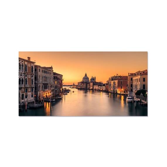 Tablou canvas - Venetia, Gondole, Apus, Soare, Italia, Marime: 50 x 100 cm - - Roveli