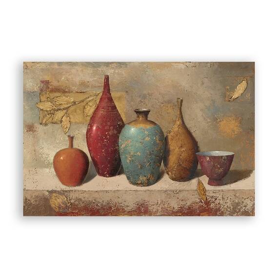 Tablou Canvas - Natura moarta, Obiecte, Vaze, Pictura - - Roveli