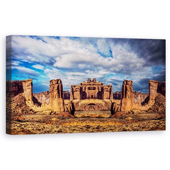Tablou Canvas - Lost City Of Gold, Fantezie, Arcuri, Utah, Sua, Peisaj, Compozit, Marime: 50 x 100 cm - - Roveli