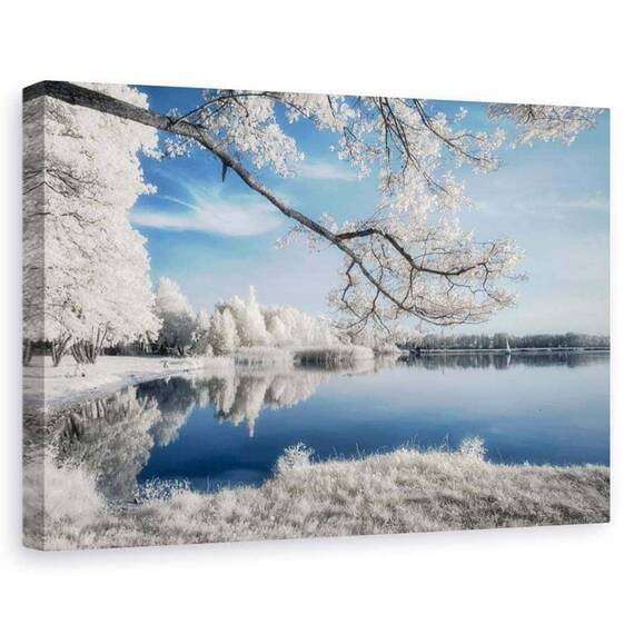 Tablou canvas - Irenkowo, Peisaj, Reflectie, Calm, Frunze, Marime: 80 x 120 cm - - Roveli