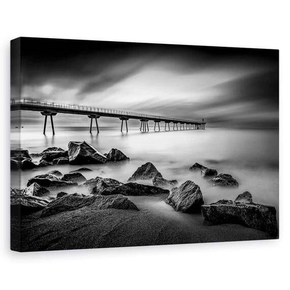 Tablou canvas - Pont del Petroli, Peisaj, Rasarit, Coasta, Spania, Marime: 80 x 120 cm - - Roveli