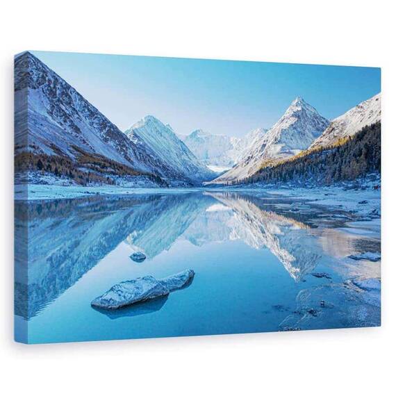 Tablou canvas - Lacul Akkem, Peisaj, Munte, Zapada, inghet, Marime: 80 x 120 cm - - Roveli