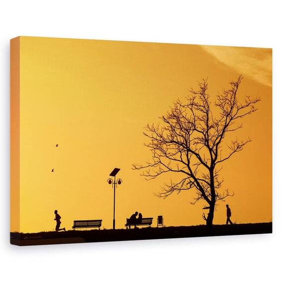 Tablou canvas - Momente, Banca, Oameni, Copac, Marime: 80 x 120 cm - - Roveli