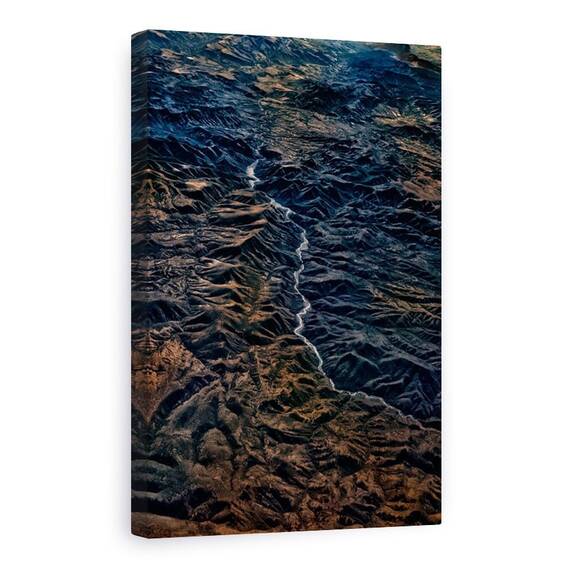 Tablou Canvas - Raul Este Motivul, Aerian, Rau, Vale, Coama, Munte, Marime: 80 x 120 cm - - Roveli