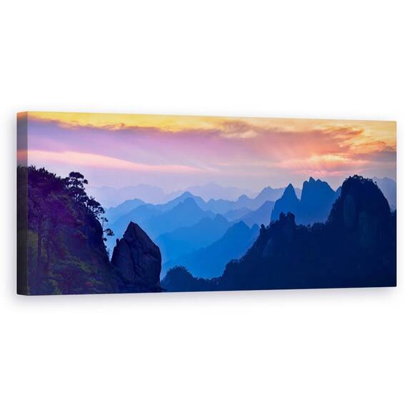 Tablou Canvas - Apus De Soare In Sanqing Mountain, China, Asia, Marime: 30 x 90 cm - - Roveli
