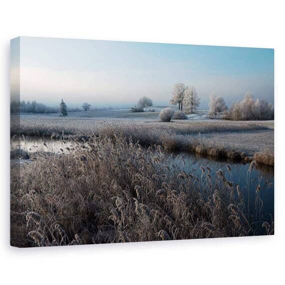 Tablou canvas - Frig, Peisaj, Dimineata, Apa, Stream, Marime: 80 x 120 cm - - Roveli