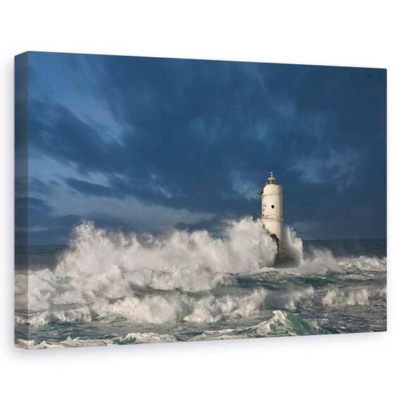 Tablou canvas - Farul din Mangiabarche, Peisaj, Italia, Mare, Coasta - - Roveli