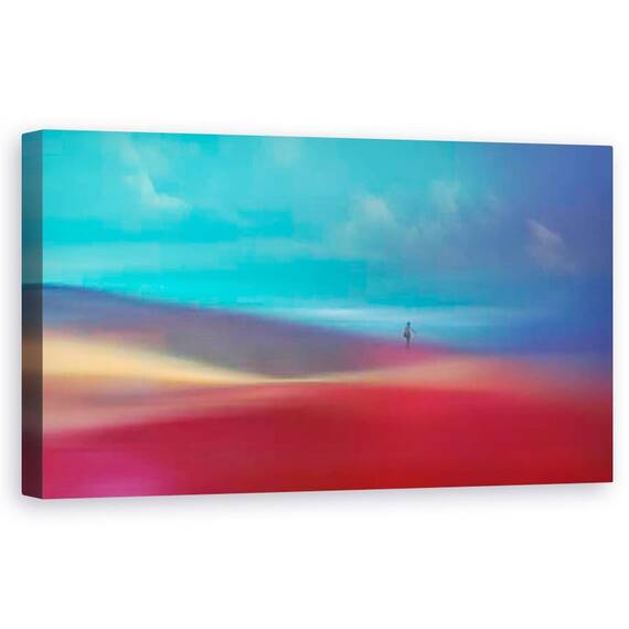 Tablou Canvas - Fata, Cer, Abstract, Peisaj, Fata, Colorat, Rosu, Marime: 50 x 100 cm - - Roveli