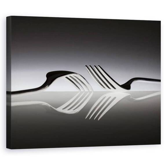 Tablou Canvas - Opusi, Furculite, Opus, Reflectie, Natura Statica, Opozitie, Tacamuri, Marime: 60 x 75 cm - - Roveli