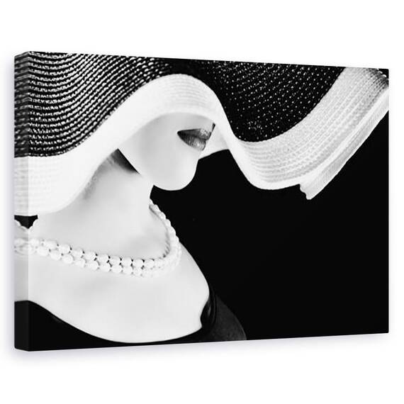 Tablou canvas - Orbitele lui Venus, Portret, Palarie, Femeie, Moda, Marime: 80 x 120 cm - - Roveli
