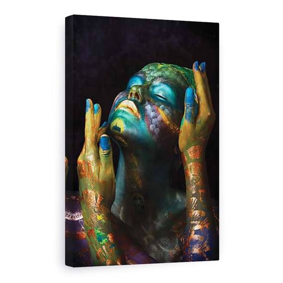 Tablou Canvas - Fish & Ulei, Peste, Ulei, Fata, Corp, Verde, Marime: 80 x 120 cm - - Roveli