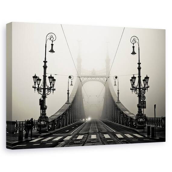 Tablou canvas - Podul, Budapesta, Ungaria, Lampi - - Roveli
