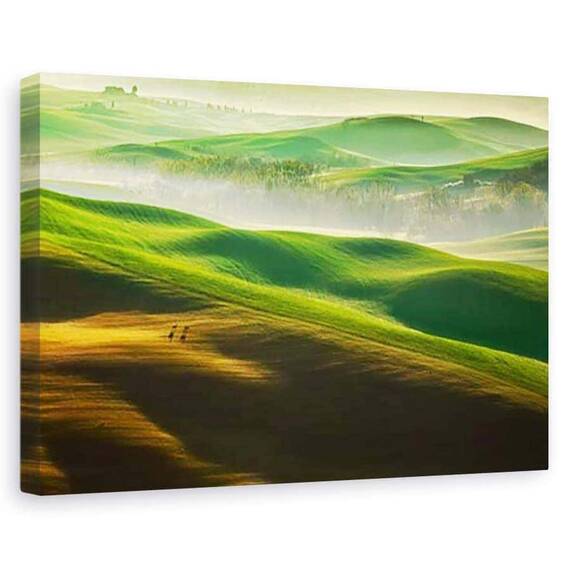 Tablou canvas - Libertate, Peisaj, Copaci, Campuri, Dimineata, Marime: 80 x 120 cm - - Roveli