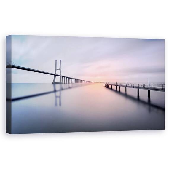 Tablou Canvas - Portugalia, Lisabona, Pod, Vasco De Gama, Apus De Soare - - Roveli